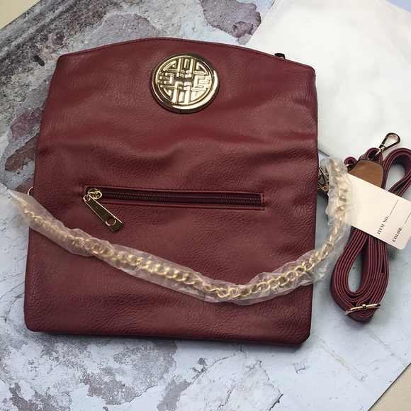 Brand New Purse With Pockets Zip Closures Chain/Strap Crossbody Clutch Shoulder - Picture 8 of 10